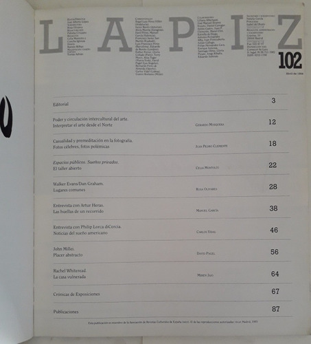 Revista Lápiz N° 102. En Buen Estado. (Usado)
