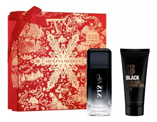 Carolina Herrera 212 Vip Black 100ml Edp + Gel De Ducha