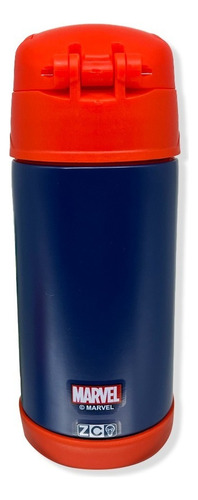 Garrafa Térmica Inox Click Com Canudo Homem Aranha Zc - Azul