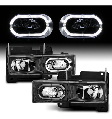 Par Faro Negro Led Chevrolet C2500 Austera 1999 5.7l