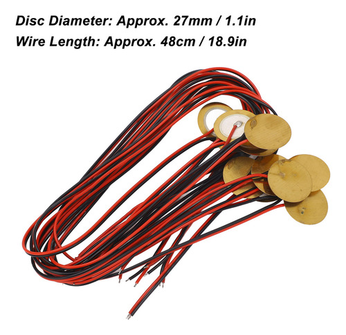 Discos Piezoeléctricos De 27 Mm, 12 Unidades, Alambre, Latón