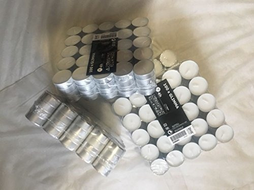 Velas Candelitas Sin Perfume Ikea Glimma, Blancas, 100 Unida