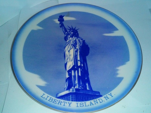 Plato De Porcelana Liberty Island Ny Made In Japan En Perfec