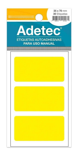 30 Etiquetas Manual Rectangular Mix Fluor 35x70 Mm 