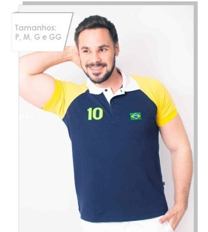 Camisa Pólo Brasil Bordada Unisex Ótima Qualidade Souvenir