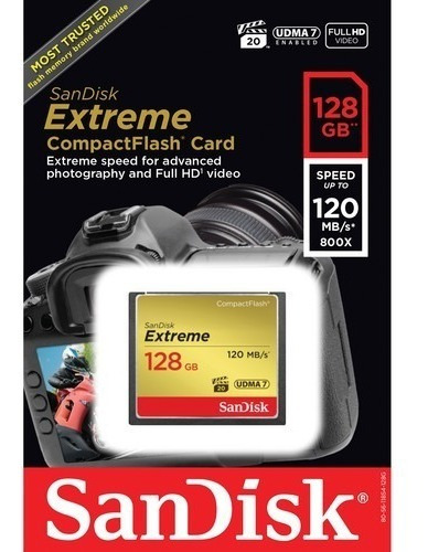 Cartão Sandisk Extreme Compactflsh 128 Gb/ 120 Mbs