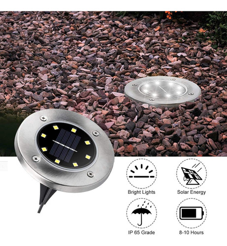 Luces Solares De Suelo Zgwj, 8 Luces Led De Disco Mejoradas