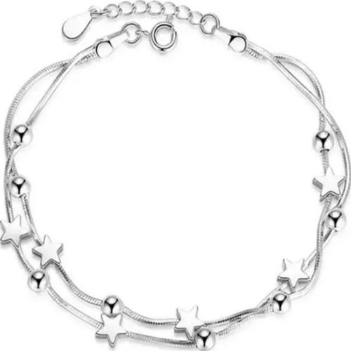 Pulsera Plata 925 Estrellas Dama Mujer Elegante Regalo