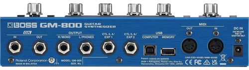 Pedal Sintetizador De Guitarra Y Bajo Boss® Gm-800 Color Azul