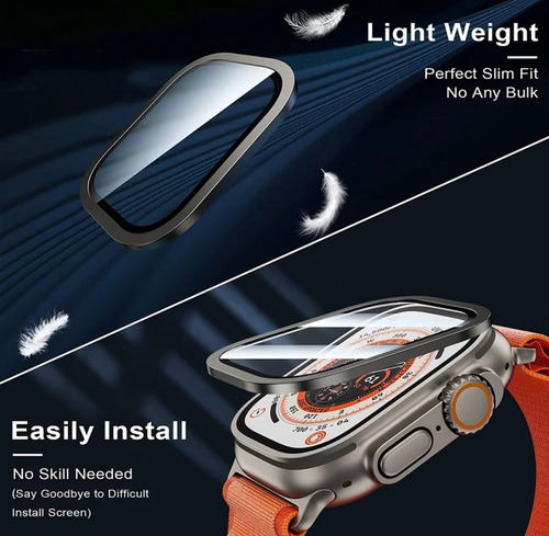 Protector De Pantalla Vidrio + Metal Para Apple Watch Ultra
