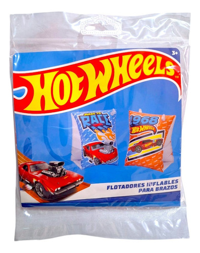 Par De Flotis Inflable Salvavidas Brazo Flotador Hot Wheels Color Azul