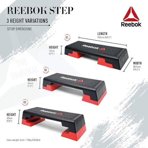 Exercitador Aeróbico Step Ajustável Reebok Simulador Escada