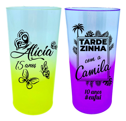 60 Copos Longdrink 320ml Personalizados Fret E Vers Degrade