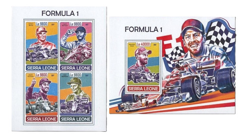 2017 Automovilismo- Formula 1- Sierra Leona (bloques) Mint