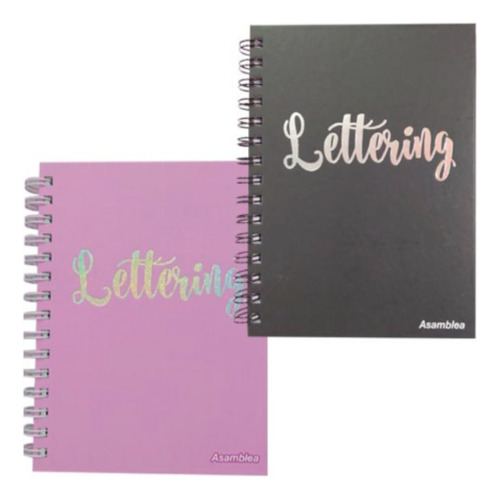Cuaderno Asamblea Lettering 16x21 Espiral 70 Hojas Tapa Dura Hojas Punteadas