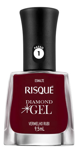 Esmalte Risque Diamond Gel Vermelho Rubi Cremoso 9,5ml