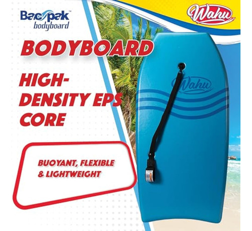 Tabla De Bodyboard Wahu Bac Pak Pro Con Correa, En Forma De