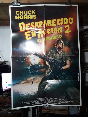 Chuck Norris. Desaparecido En Acción 2. Afiche Cine Original