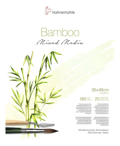 Cuaderno Hahnemuhle Bamboo para técnica mixta, 36 x 48 cm, 25 hojas