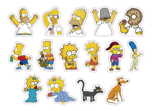 Calcos Stickers Vinilo Simpsons 10 Cms. X3