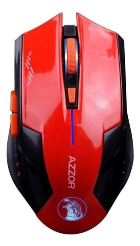 Mouse para jogo sem fio recarregável Azzor  Wireless vermelho