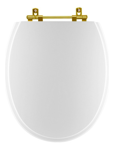 Assento Sanitário Spot Branco P/ Deca Ferragem Dourada Gold