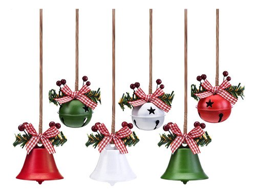 Cascabeles Navideños 6 Adornos De Cascabeles De Metal De Gra