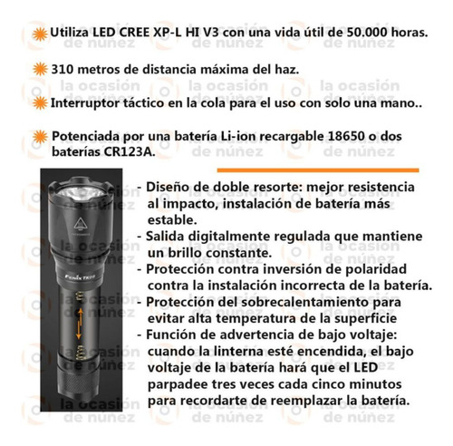Imagen 3 de 9 de Fenix Linterna Tk09 Led 900 Lumen De Mano Potente Tactica