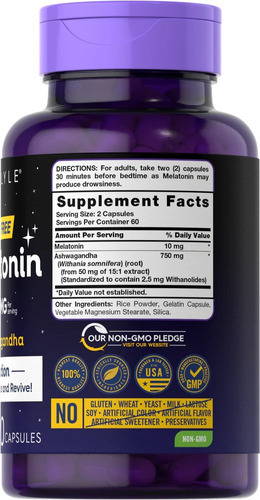 Imagen 3 de 5 de Carlyle Melatonina 10mg Triple Acción Melatonin 120 Capsulas Sabor Sin Sabor