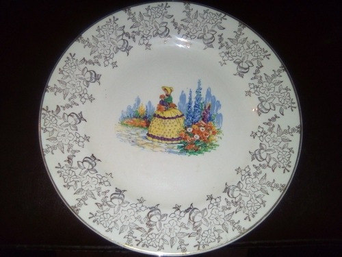 Antiguo Plato De Porcelana Hanley England Royal Falcon Ware