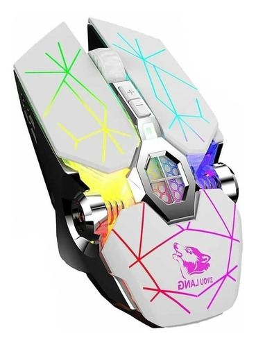 Mouse gamer inalámbrico recargable Free Wolf  X13 white