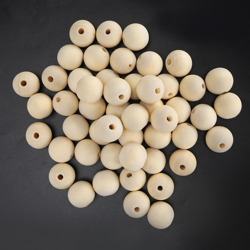 A 100 Cuentas De Madera De 25 Mm Para Decoración Redonda