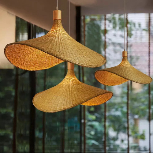 Luces Colgantes De Mimbre De Estilo Nórdico Moderno