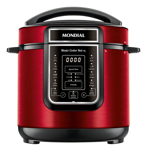 Panela De Pressão Elétrica Digital 6l Mondial Vermelho Pe-60 Vermelho/inox 60hz