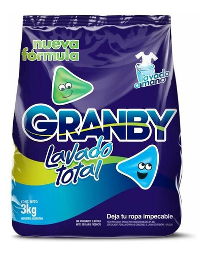 Pack X 6 Unid Jabon En Polvo  Regular 3 Kg Granby Jabones E