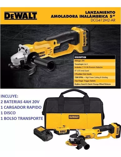 Powery Cargador De Batería Con Usb Para Dewalt Amoladora Angular