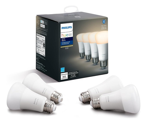 Set De Bombillas Led Philips Hue, 2700k, 800 Lm, Blanco, X4