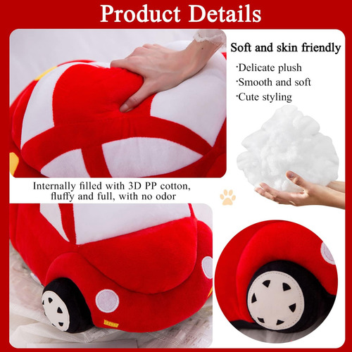 Aucoma Car Plush Toys Red 13.7, VehĂculo De Peluche Plushie