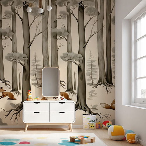 Vinilo Autoadhesivo Infantil Decostick Zorros Y Ardillas