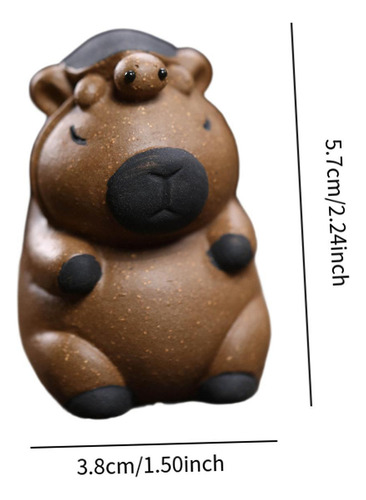 Capybara Mini Estatua Escultura Animal Té Marrón Oscuro