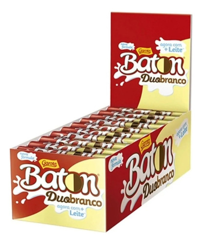 Chocolate Duo Baton Ao Leite/branco C/30un Garoto