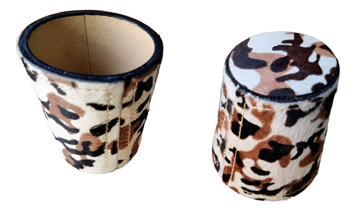 Cachos De Cuero, Animal Print 1 Vaso Y 5 Dados