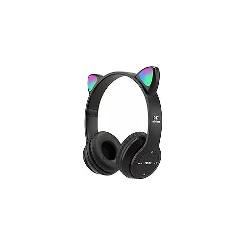 Audifonos Diadema Orejas Gato Bluetooth Mano Libre Luz Led 