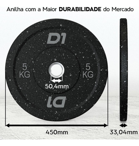 Anilha Olímpica Bumper Cross Training Borracha Hi Temp 5kg