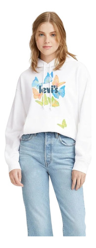 Buzo Hoodie Butterflies Poster Logo Levi's Mujer