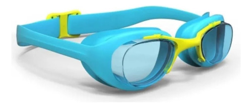 Óculos Estojo Touca Natação Infantil Profissional Lentes Uv Cor Amarelo-Azul