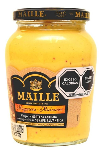 3 Pza Mayonesa Maille Con Mostaza Antigua 320 G