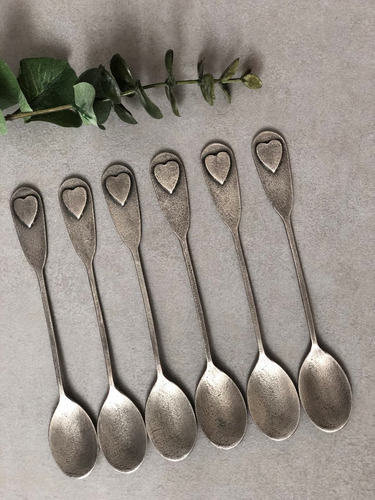 Imagen 5 de 10 de Cucharas De Te X6 Estilo Vintage Metal