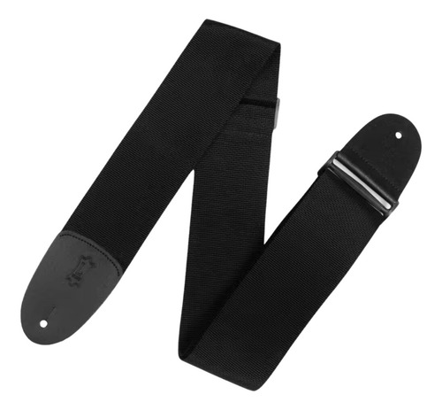 Correa Para Guitarra Y Bajo Regulable Reforzada Color Negro Liso