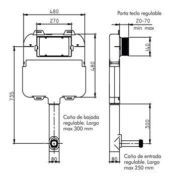Imagen 3 de 5 de Depósito Embutir Ferrum D92te + Tapa Doble Tecla Vta51-01